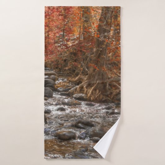 AUTUMN FOREST RIVER SEDONA ARIZONA (Serviette de bain)