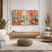 Autumn Forest Waterverf Art Poster