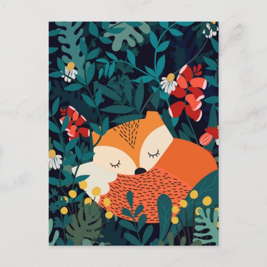 Autumn Fox Briefkaart (Voorkant)