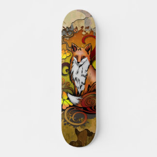 Autumn Fox Camouflage Nature Art Skateboard