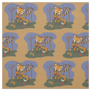 Autumn fox patroon kind stof