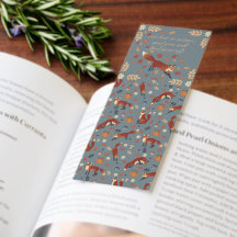 Autumn Fox Pattern Bookmark 