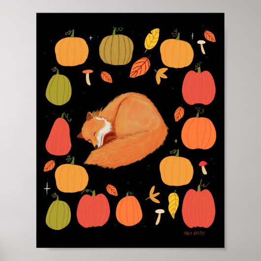 Autumn Fox Print, Value Poster Paper (Matte) (Devant)