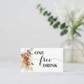 Autumn Free Drink Wedding Reception Ticket Card (Debout devant)