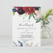 Autumn Garden | Bourgogne Het huwelijk van Kaart (Staand voorkant)