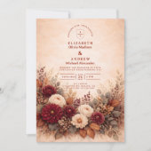 Autumn Garden Floral Wedding Kaart (Voorkant)