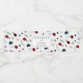 Autumn Garden Pattern | Bourgogne bruiloft Waterfles Etiket (Enkel label)