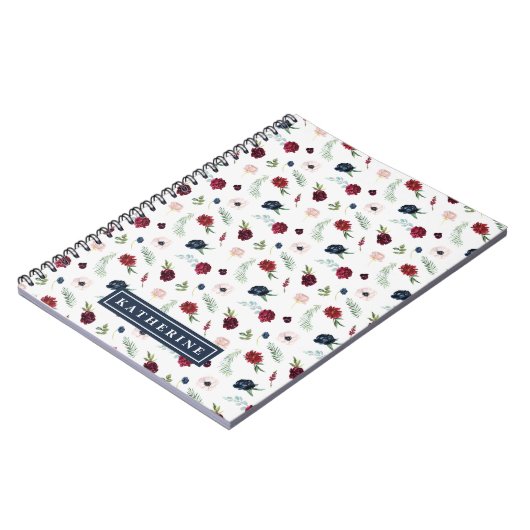 Autumn Garden Pattern Personalized Spiral Notitieb Notitieboek (Linkerzijde)