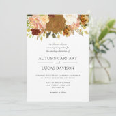 Autumn Garden Rustic Floral Wedding Kaart (Staand voorkant)