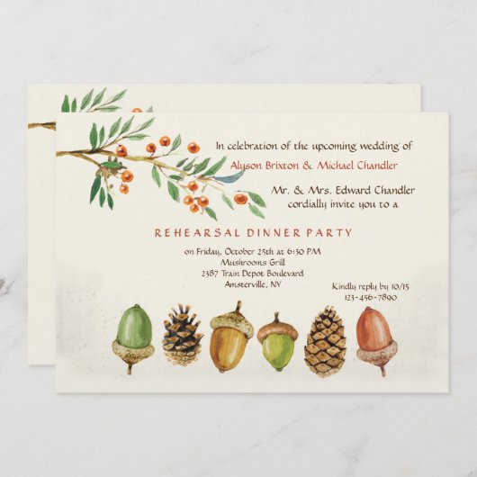 Autumn Garden Uitnodiging (Voorkant / Achterkant)