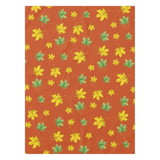 Autumn Geel en Groen Bladeren Tafelkleed (Voorkant)