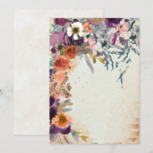 Autumn gemengde waterverf florale blanco kaart