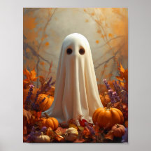 Autumn Ghost – Affiche de Halloween et d'automne c