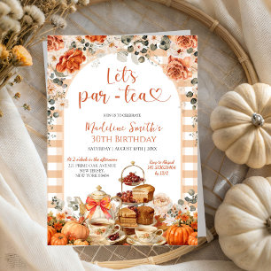 Autumn Gingham Pumpkin Let's ParTea Verjaardagsfee Kaart