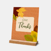 Autumn Gingham Thanksgiving Acryl Teken Bord (Hoek)