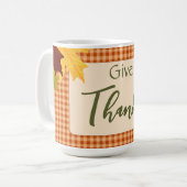 Autumn Gingham Thanksgiving Coffee Mok (Voorkant links)