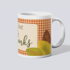 Autumn Gingham Thanksgiving Coffee Mok