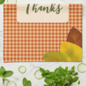 Autumn Gingham Thanksgiving keukenhanddoek (Gevouwen)