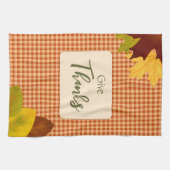Autumn Gingham Thanksgiving keukenhanddoek (Horizontaal)