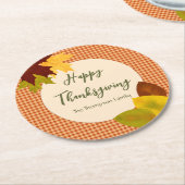 Autumn Gingham Thanksgiving Paper Onderzetter (Gebogen)