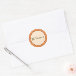 Autumn Gingham Thanksgiving Ronde Sticker