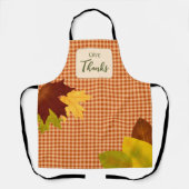 Autumn Gingham Thanksgiving Schort (Voorkant)