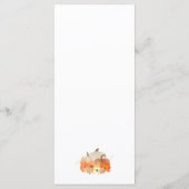 Autumn Glittery Pumpkins Florals Wedding Menu (Achterkant)
