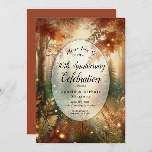 Autumn Glow Enchanted Forest Milestone Jubileum Kaart (Voorkant / Achterkant)