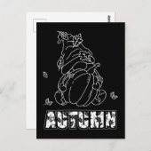 Autumn Gnome Black Background Colour Activity Briefkaart (Voorkant / Achterkant)