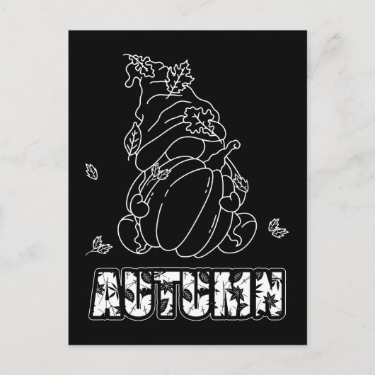 Autumn Gnome Black Background Colour Activity Briefkaart (Voorkant)