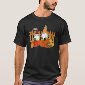 Autumn Gnomes Garden Pumpkin Harvest Herfst Funny  T-shirt