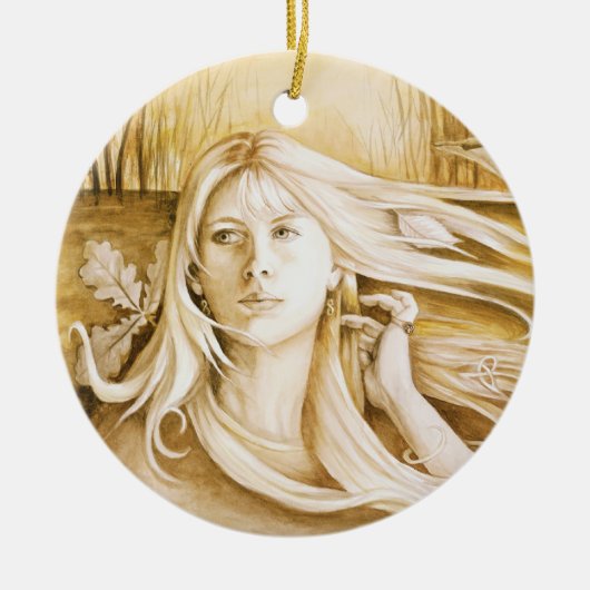 "Autumn" Goddess Ornament/Pendant Keramisch Ornament (Voorkant)