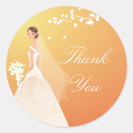 Autumn Gold Bride Bridal Shower Sticker (Voorkant)