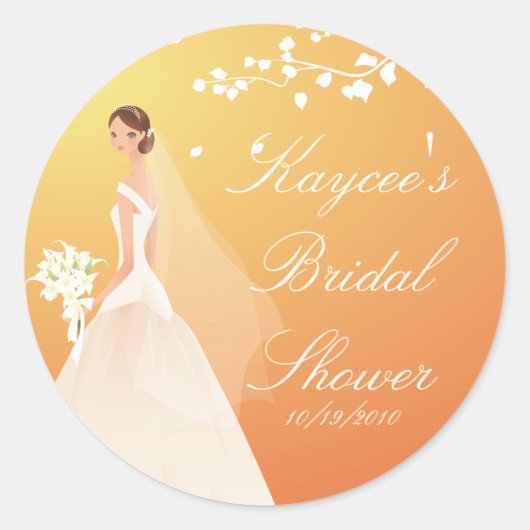 Autumn Gold Bride Bridal Shower Sticker (Voorkant)