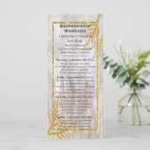 Autumn Gold Chestnut Leaves Bachelorette Weekend Menu (Staand voorkant)