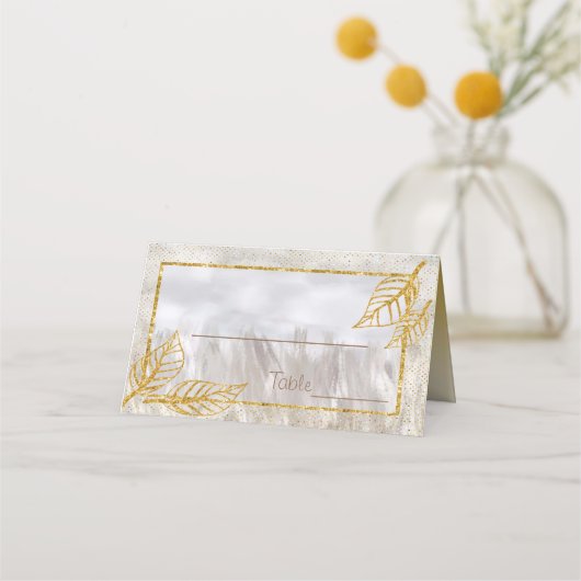 Autumn Gold Chestnut Leaves Table number (Voorkant)