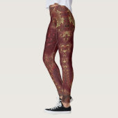 Autumn Gold Leafy Swirls Fractal Landscape Leggings (Links)