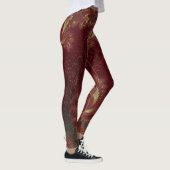 Autumn Gold Leafy Swirls Fractal Landscape Leggings (Rechts)