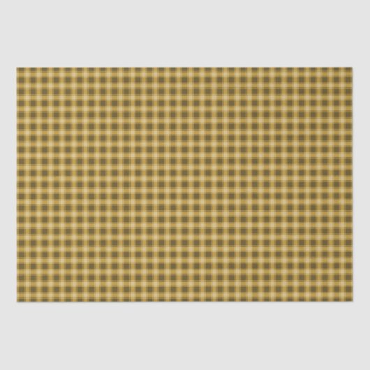 Autumn Golden Brown Gingham Tissuepapier (Voorkant)