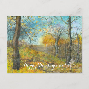 Autumn golden in een waterverf voor het schilderen briefkaart