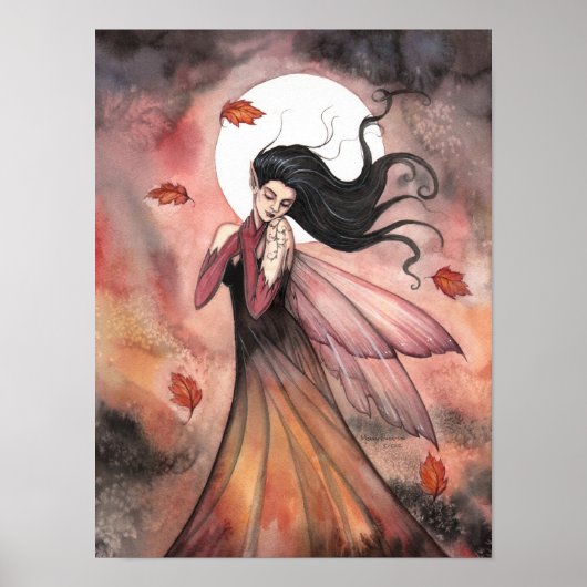 Autumn Gothic Fairy Fantasy Art Poster (Voorkant)