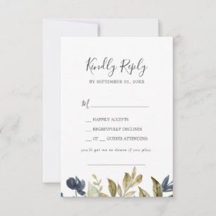Autumn Greenery Song Request RSVP Card Kaartje