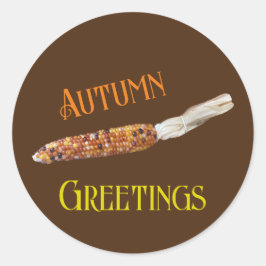 Autumn Greetings Ronde Sticker