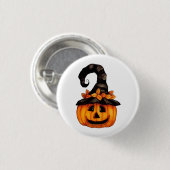 Autumn Halloween Jack-o-Lantern Button Pumpkin (Voorkant /achterkant)