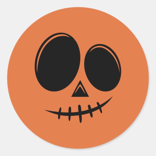Autumn Halloween Pumpkin Classic Round Sticker (Voorkant)