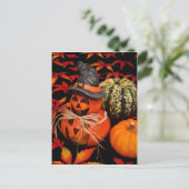 Autumn Halloween Pumpkins and Fall Leaves Briefkaart (Staand voorkant)