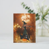 Autumn Halloween Witch Briefkaart (Staand voorkant)