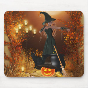Autumn Halloween Witch Muismat