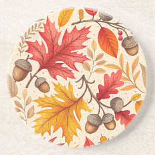 Autumn Harmony: een kleurrijke Herfst Zandsteen Onderzetter