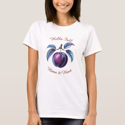 Autumn Harvest Fruit Art met aangepaste tekst T-shirt (Voorkant)